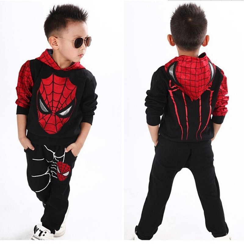 Spiderman Children Clothes Set Spring Autumn Boys Coat Kids Pant Girls