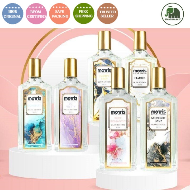 ֍SEHATI֎ MORRIS Glam Edition Eau De Parfum 100 ML Midnight Love Pure Romantic Famous Luxury Star So Pr…