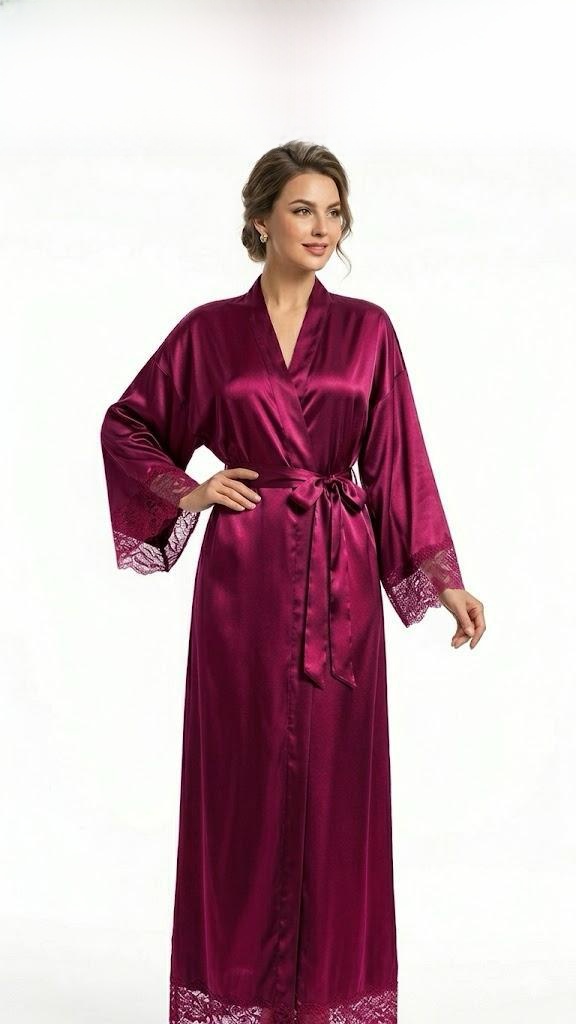 Bridal Silk Nightwear Long Gown Sleepwear Bridal Night Suit Night Gown | Night Dress For Girls | Nighty | Night Dress | Nighty For Girls Full Hot | Silk Robe | Nighty For Women | Night Suit For Girls | Bridal Nighty Set | Gown For Girls | Night S