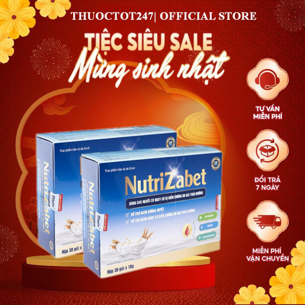 Sữa Hạt Tiểu Đường NutriZabet - Giúp Ổn Định Đường Huyết hộp 30 gói