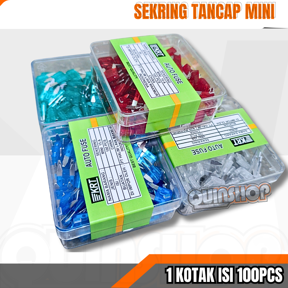 Wholesale Price 100Pcs) Mini Blade Fuse Plug-In Fuse 5A 10A 15A 20A 25A 30A Dx Fuse Blade Mini Fuse Harga 35,000 rupiah*Gratis Ongkir