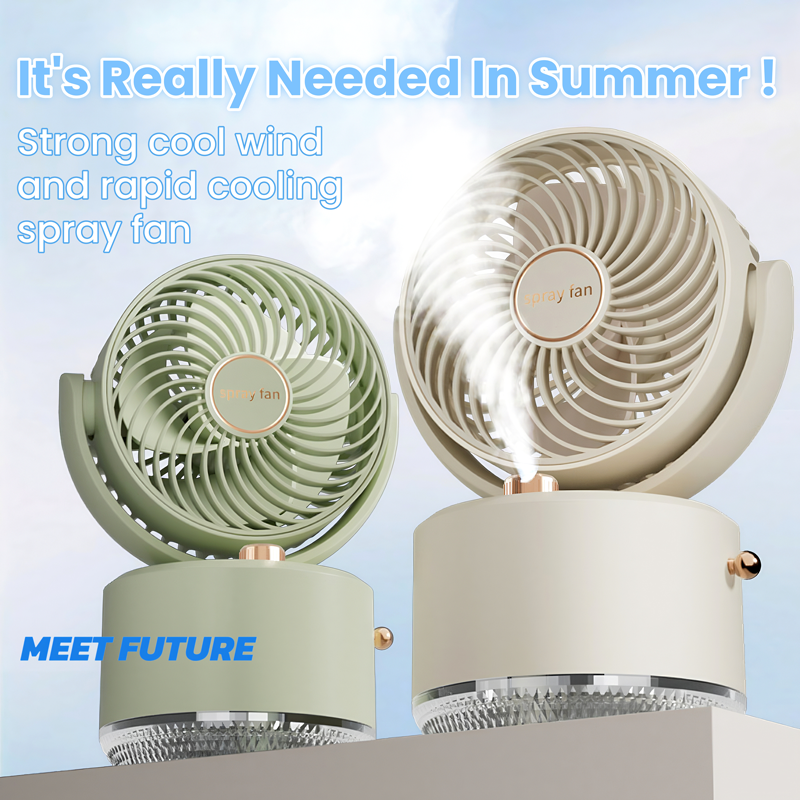 Camping Fan Desk Fan Portable Fan Strong Wind Rechargeable USB Battery 8000mAh 3 Speed Oscillating Water Spray Cooling Fan Table Small Fan Air Cooler Humidifier Fan ราคา 395 บาท*ส่งฟรี
