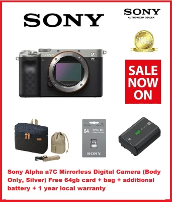 Sony Alpha a7C Mirrorless Digital Camera (Body Only, Silver) Free 64gb card + bag + additional battery + 1 year local warranty