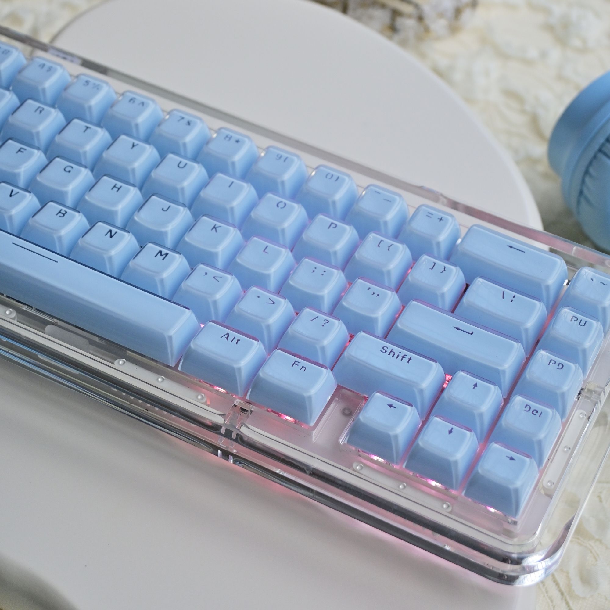 Jelly crystal ABS keycap Crystal clear feel warm ice crystal two-color injection molding wear-resist