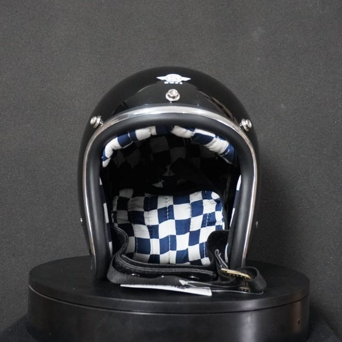SOJI Helm Slim Head 500tx Slim Pion Custom Interior Chekerboard Blue White Harga 440,000 rupiah*Gratis Ongkir