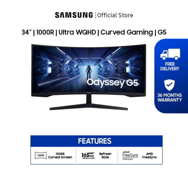 [Bulky] Samsung 34 Curved Gaming Monitor With 165Hz Refresh Rate / 36 Months Warranty / LC34G55TWWEXXS Singapore