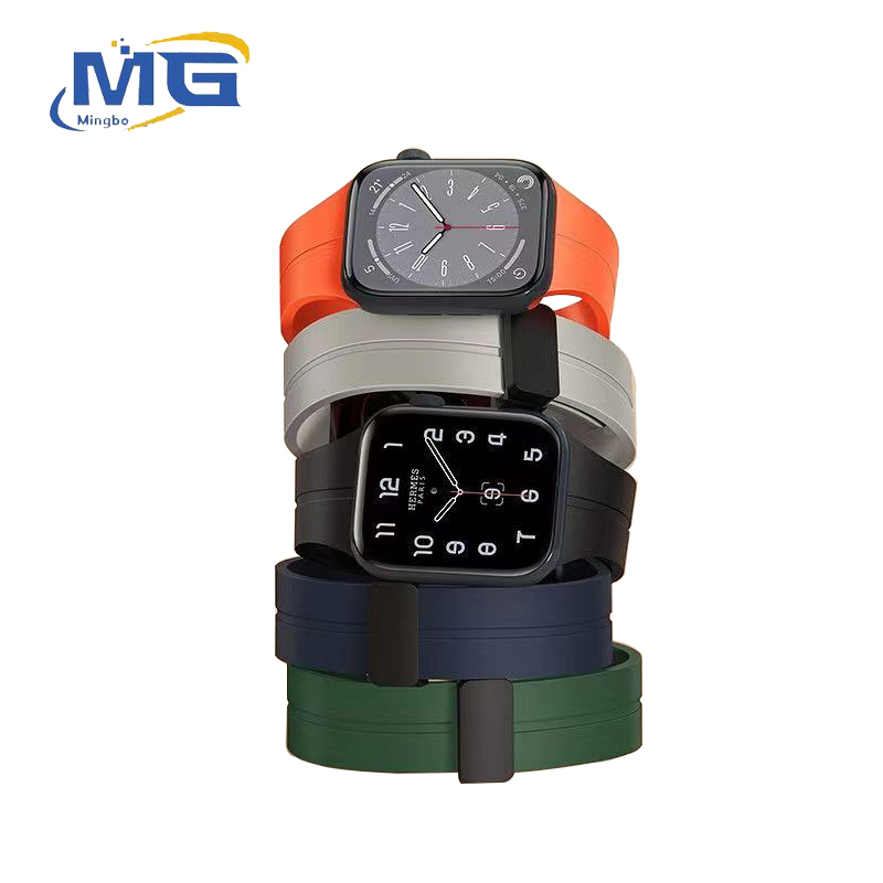 Mingbo silicone Magnetic folding band silicone strap for Apple Watch band Ultra 49mm 41mm. 38 42mm 45mm 44mm. 40mm. Sport bracelet for iWatch series ราคา 99 บาท*ส่งฟรี