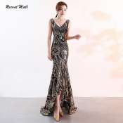Recoal Mall Sequin Evening Dress - Elegant and Slim