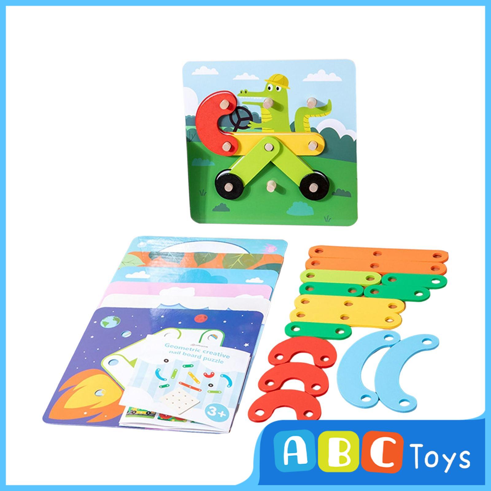 ABCToys Wooden Puzzle Set Sorting and Fine Motor Skill for Preschool Early Education