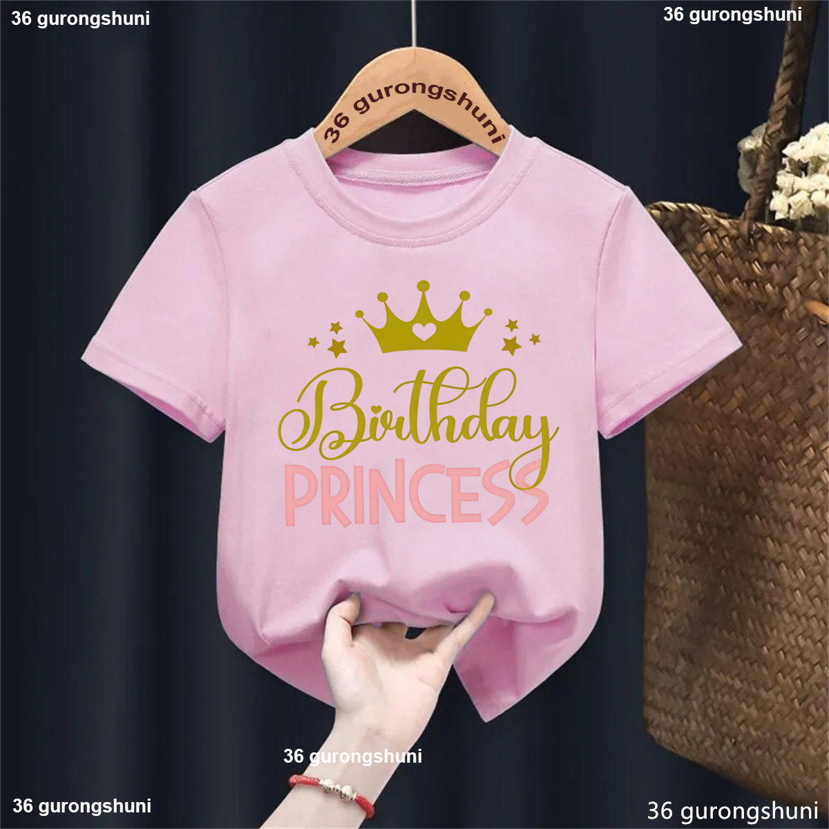 Birthday Princess Crown Prinetd Pink T Shirt Girls Brother/Sister Of The Birthday Prince Family Matching T-Shirt Kids Clothes - 4