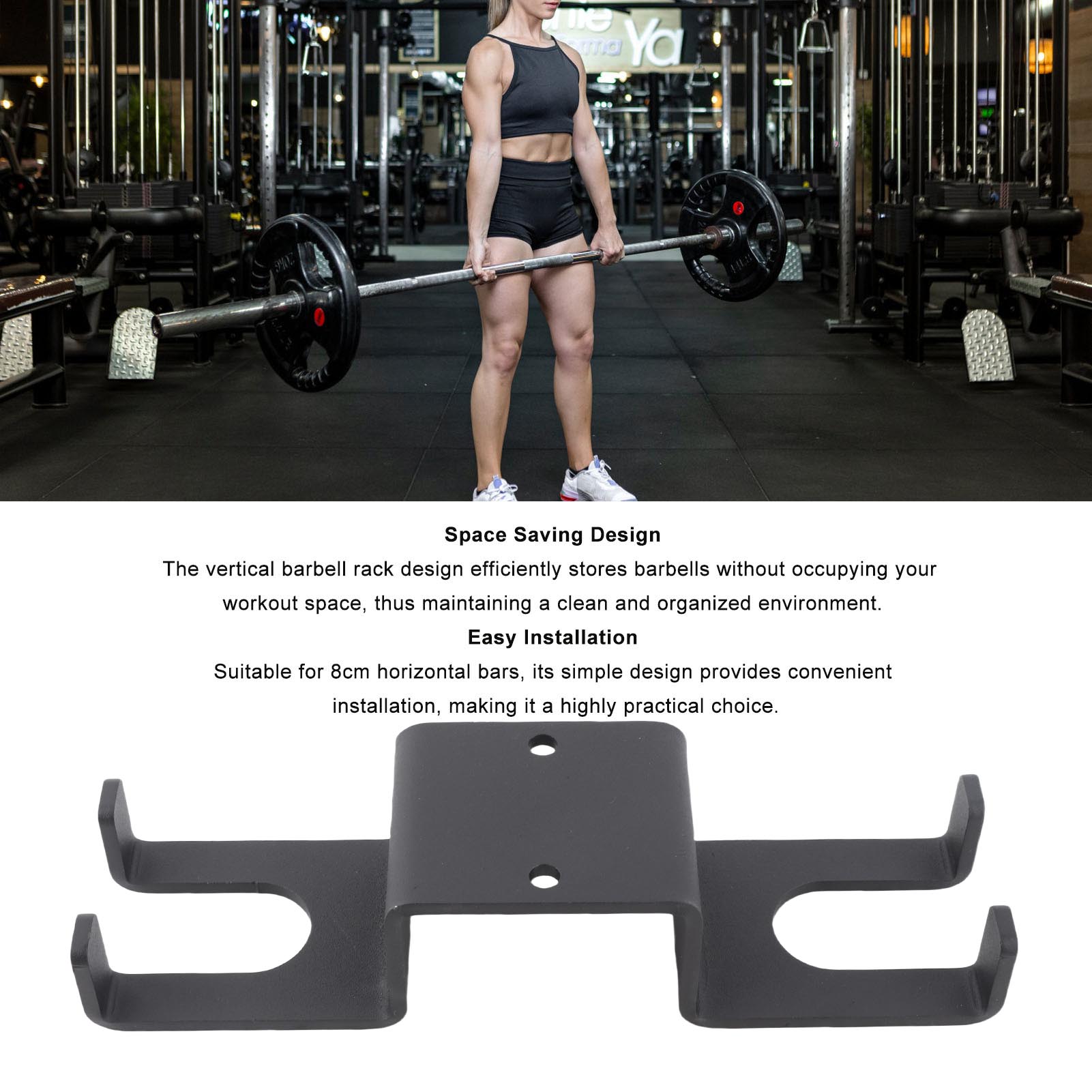 Luqeeg dọc treo Barbell Rack với tiết kiệm không gian thiết kế vật liệu sắt Dễ dàng cài đặt cho nhà phòng tập thể dục phụ kiện