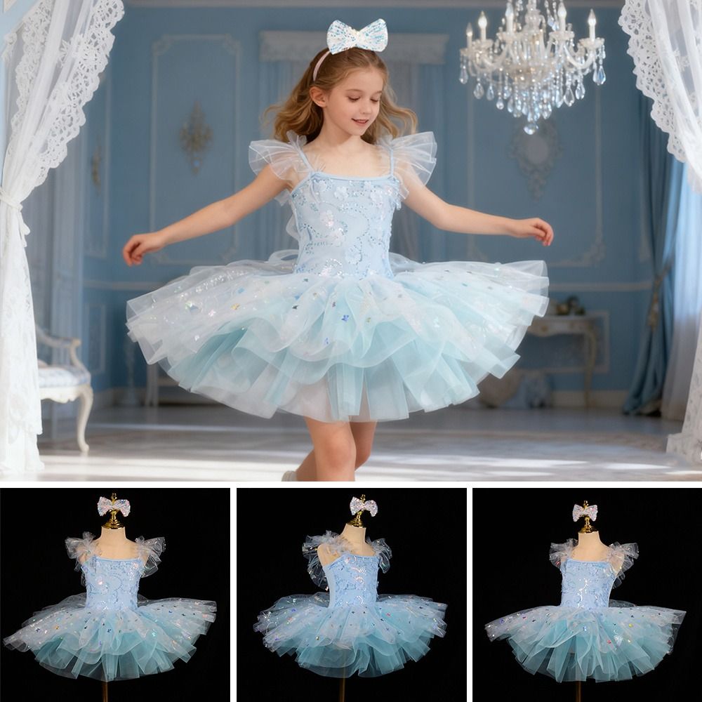 RUSH Hoa Váy ballet cho trẻ em Đầm sequin Hiện đại Váy tutu ballet Thời trang Phồng Trang phục khiêu vũ Bé gái