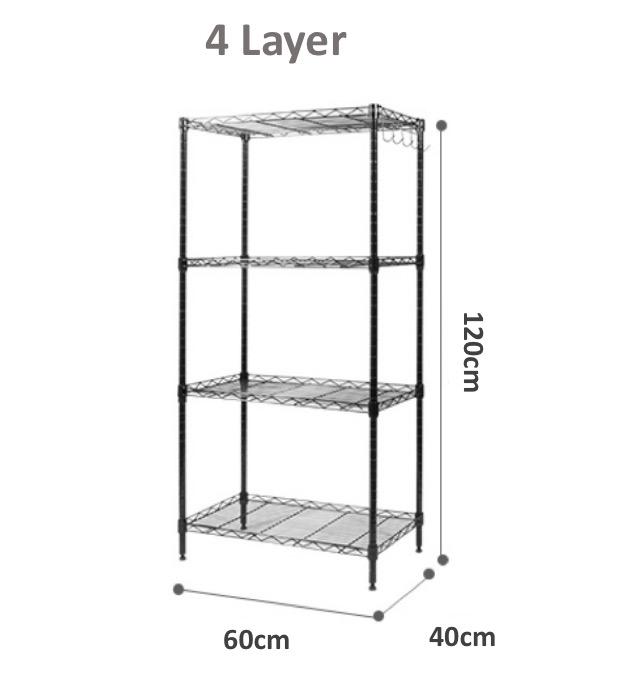 Storage Shelf Shelves Anti-Rust Coating Metal Steel Room Rack Level Adjustable