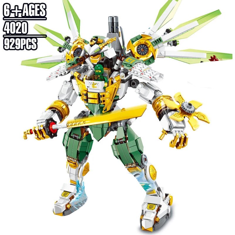Compatible with LEGO 929pcs Mới Ninja Lloyd Titan Mech Khối tương thích kỹ thuật số 70676 Đồ chơi DI