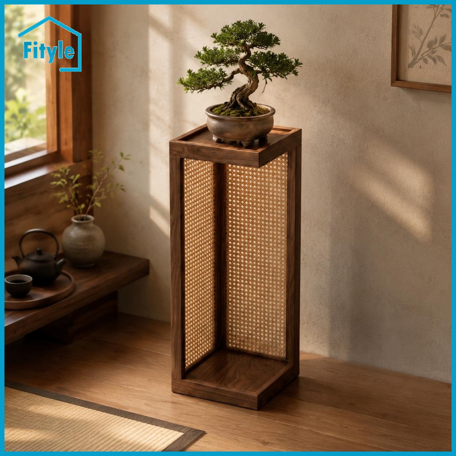 Fityle Chinese Design Antique Plant Display Shelf Solid Wood Bonsai Shelf Decorative Home Decor Space-Saving for Balcony ราคา 6,373 บาท*ส่งฟรี