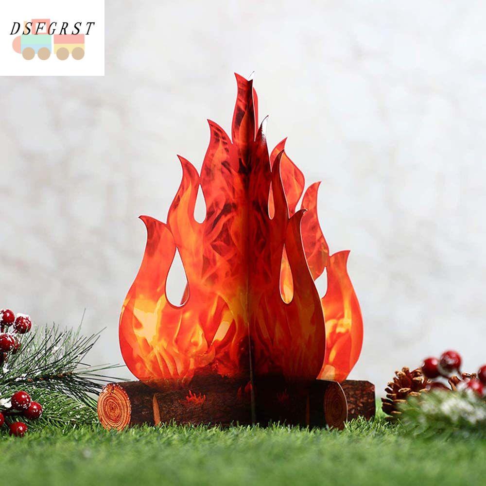 DSFGRST Giả mạo 3D Trang trí tiệc Giáng sinh Đèn pin Ngọn lửa các tông