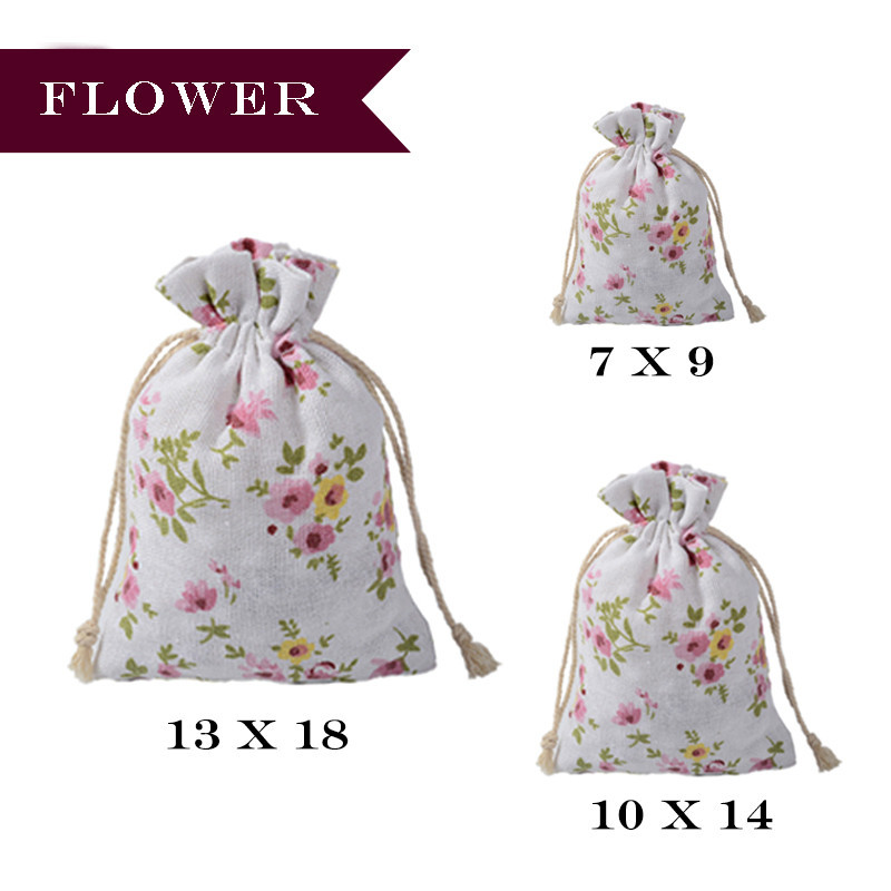 3 Size Portable Pocket Cotton Linen Drawstring Pouch Storage Organizer Travel Party Favor Gifts Bag