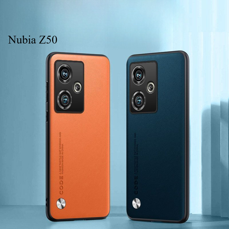 Pu Sang trọng Ốp lưng bằng da cho Nubia Z50 Ultra z50s Pro Silicone Nhựa dẻo bảo vệ toàn bộ điện tho