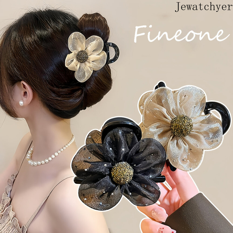 Hoa mới lưới tóc lấy Rhinestone tóc đuôi ngựa cao kẹp tóc thời trang tóc phụ kiện