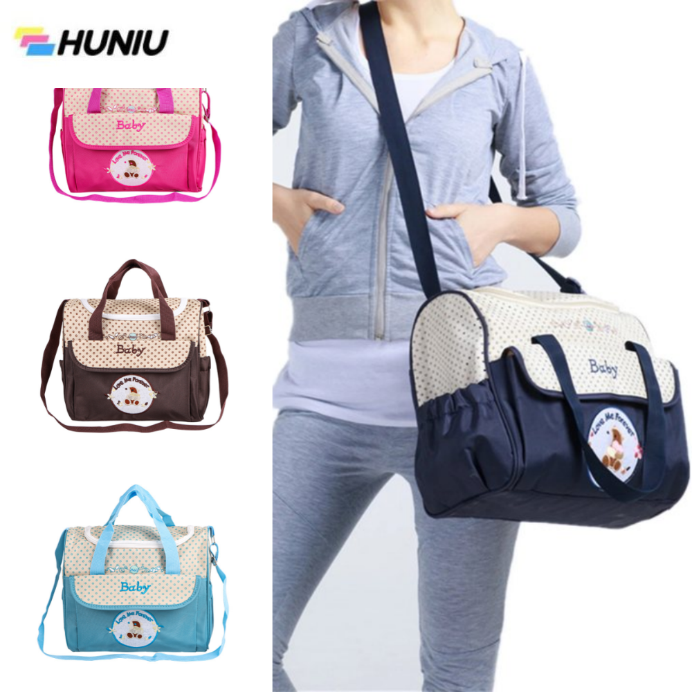 HUNIU การจัดเก็บข้อมูล กระเป๋าผ้าอ้อมเด็ก มัลติฟังก์ชั่ ครอสบอดี้ กระเป๋าคุณแม่หลังคลอด รถเข็นเด็กเล่น กระเป๋าถือแบบถือ การดูแลทารก ราคา 329 บาท*ส่งฟรี