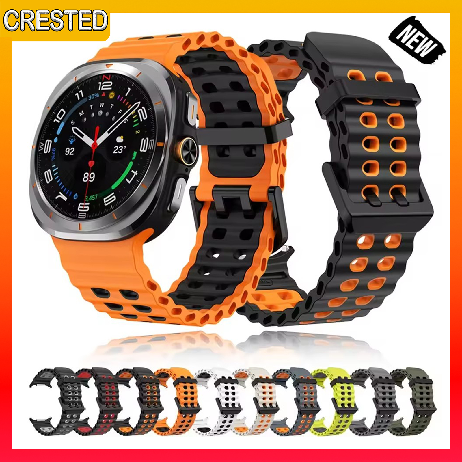 Original Marine Band For Samsung Galaxy Watch 7 Ultra 47mm Strap Accessories Silicone Sport Bracelet Galaxy Watch Ultra ราคา 61 บาท*ส่งฟรี