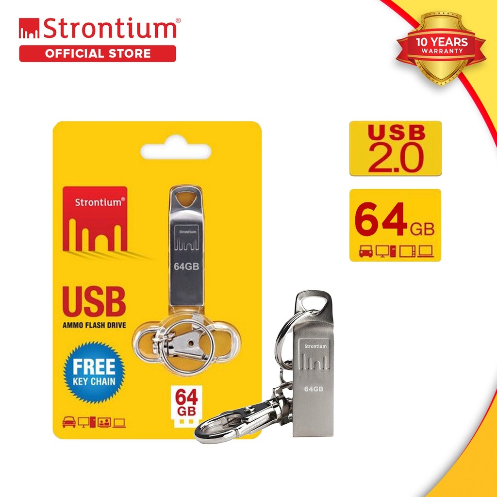 USB FlashDrive ổ đĩa flash FlashDrive Strontium đạn sr64gslammo 64GB Ổ thanh USB (Bạc)
