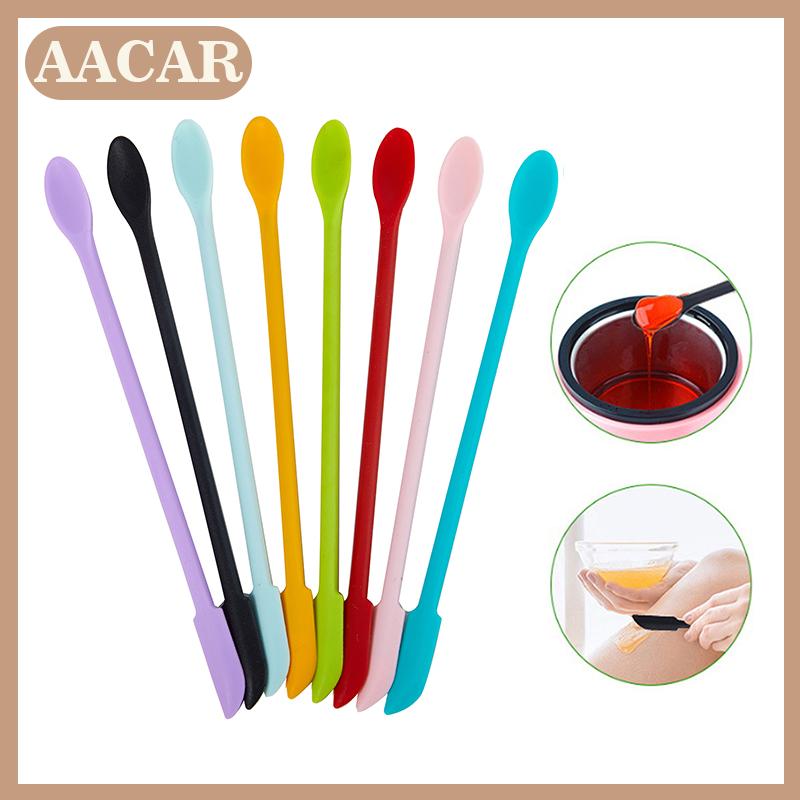 AACAR Silicone hai đầu kéo dài scraper mỹ phẩm mứt sâu chai scraper Mini Spatula Set Công cụ trang điểm mặt kem thìa