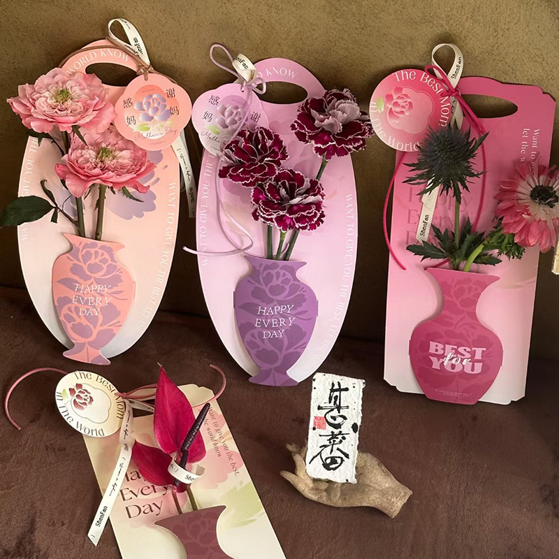 Paper Flower Box Decorative Single Portable Rose Box Cardboard Packaging for Valentine Mother'S Day Valentine'S Day Holiday Gifts Bouquet Wrapping Mother'S Day Valentine'S Day