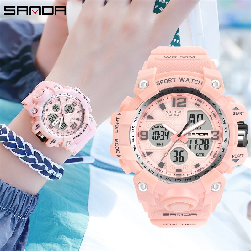 Sanda Womens Watch Waterproof Fashion Luxury Digital Sports Women Watch 942 Presyo  2,630 Piso*Libreng Shipping