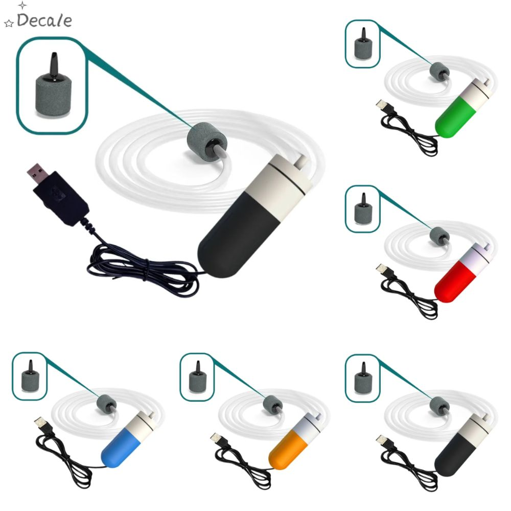 DECALE Điều chỉnh tốc độ Máy bơm không khí oxy cho bể cá Sạc USB Cực kỳ yên tĩnh Bộ lọc hồ cạn thủy sinh Máy tạo oxy nhỏ Tắt tiếng Máy sục khí Máy nén khí Bể cá