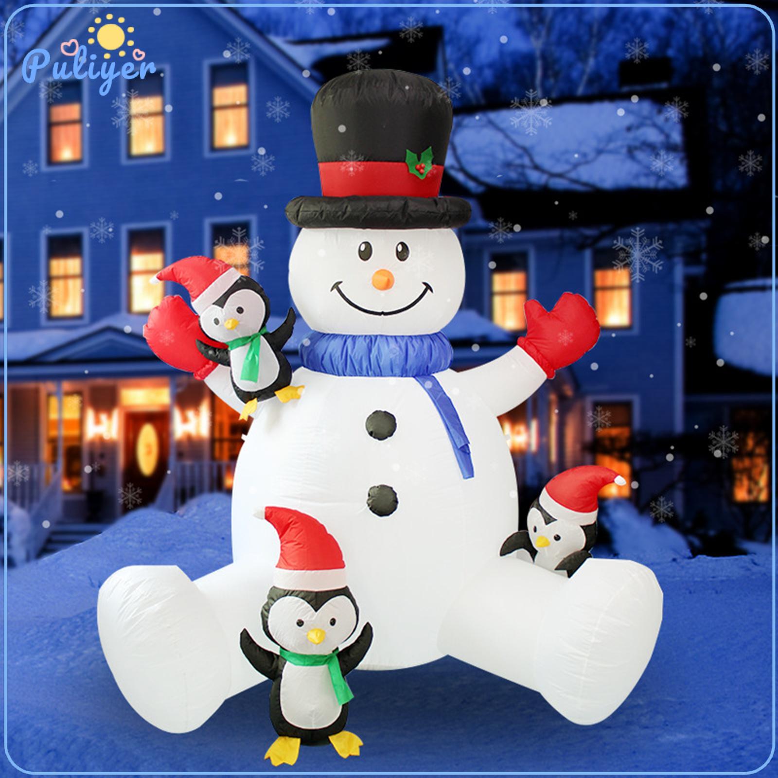 Kesoto Christmas Inflatable Snowman Christmas Blow up Snowman with Colorful Lights with Penguins Decoration for Courtyard Holiday ราคา 1,629 บาท*ส่งฟรี
