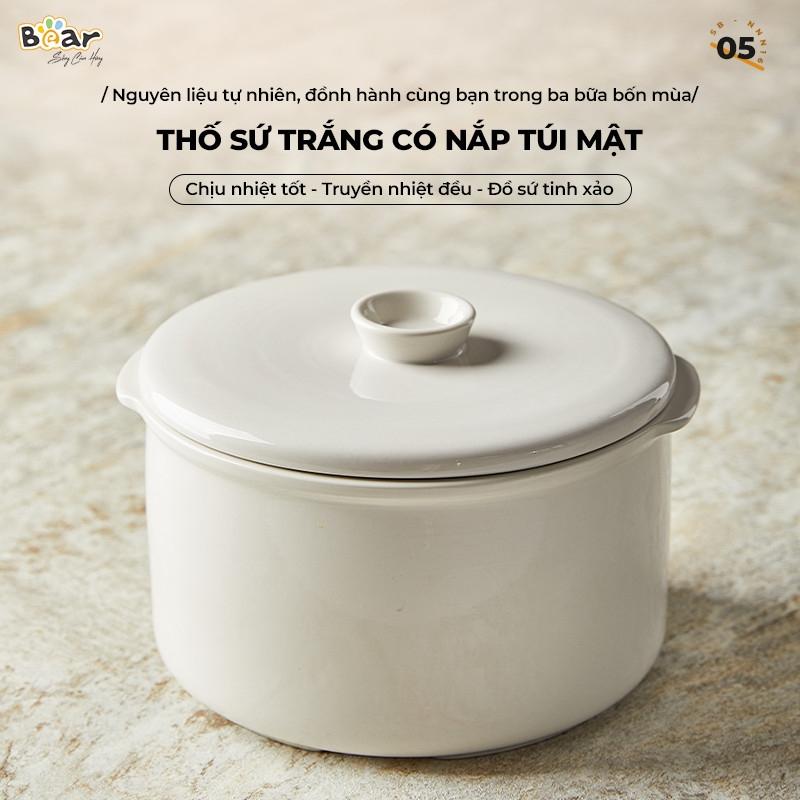 Thố sứ nồi Bear 1.6l, nồi nấu chậm 1.6l, nắp thay thế nồi bear, thố sứ nồi nấu chậm