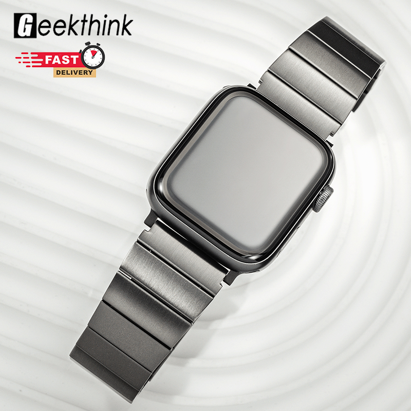 GEEKTHINK Luxury Stainless Steel Metal Strap for iWatch Ultra Band 49mm Series 10 46mm 42mm 45mm 44mm 40mm 41mm Band for iwatch Series 9 8 7 6 5 4 3 se/se2 ราคา 369 บาท*ส่งฟรี