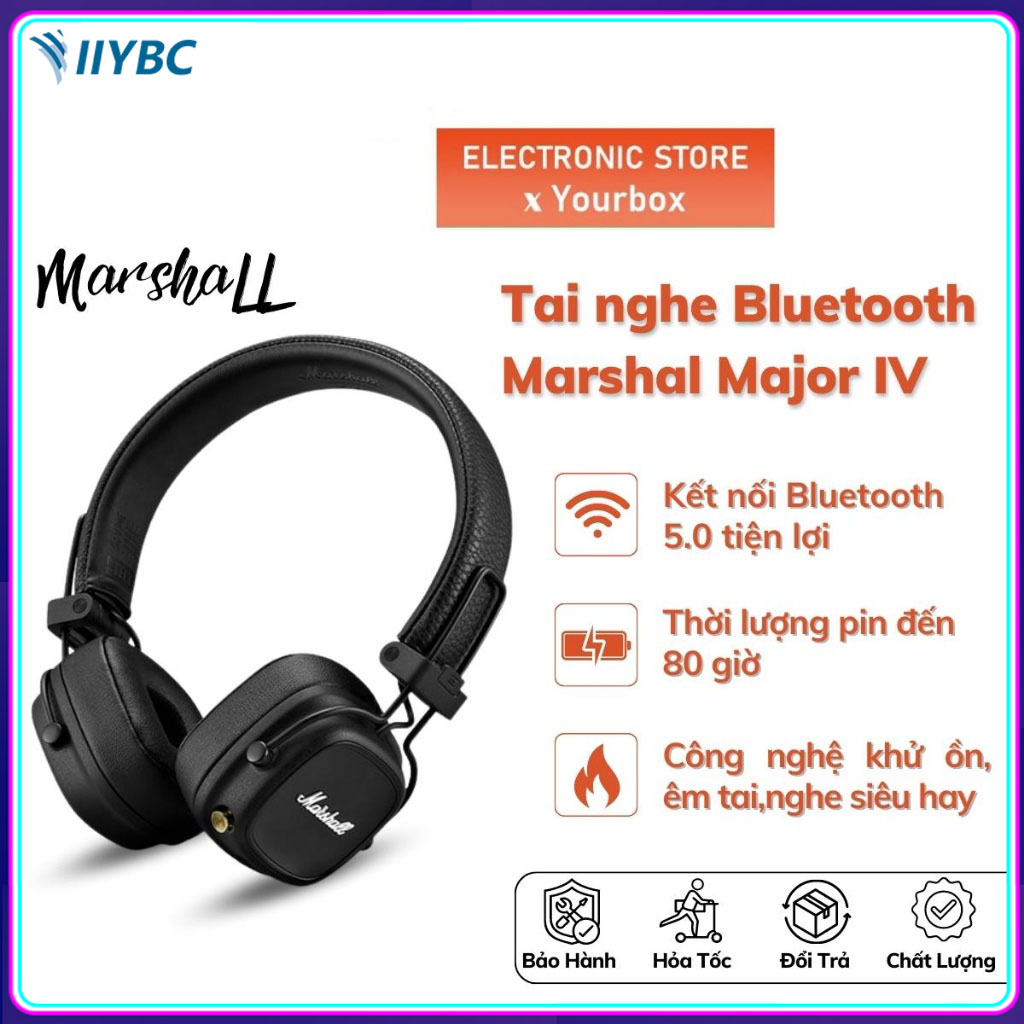 Tai nghe bluetooth marshall major iv new 100%, bảo hành 3 tháng, 1 đổi 1 trong 7 ngày
