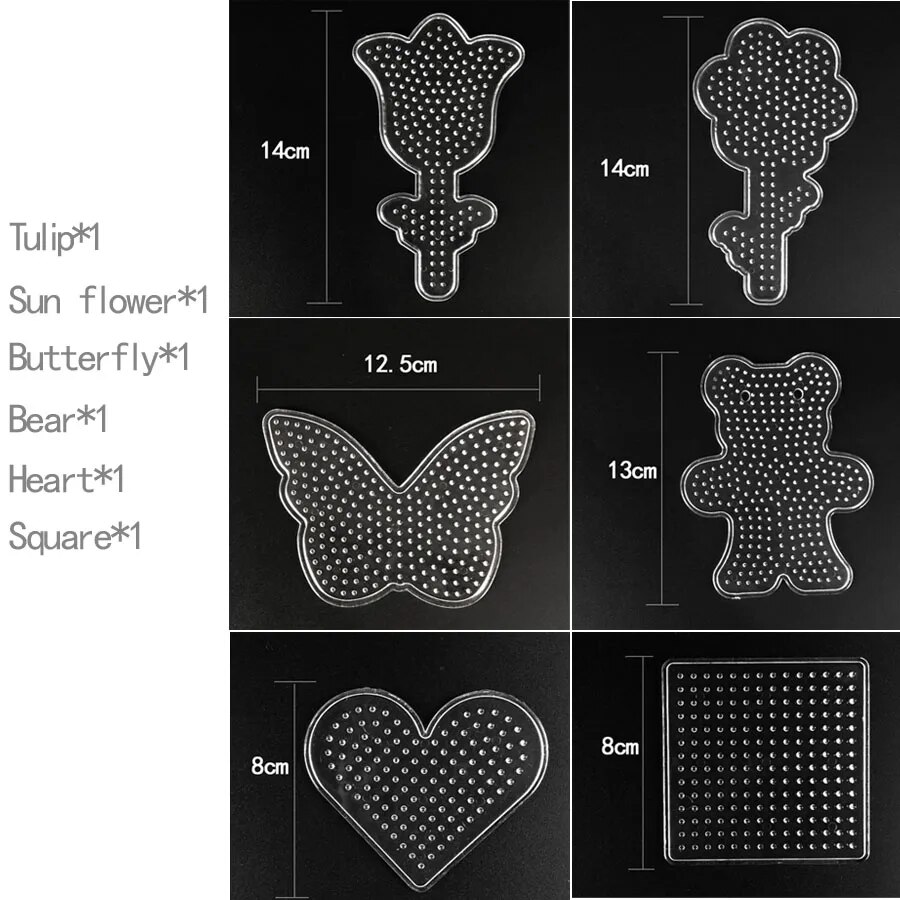 PUPUKOU Perler Fuse Bead Pegboard Square Shape Practical PE Clear Beads Templates Circle Puzzle Template For Hama Beads