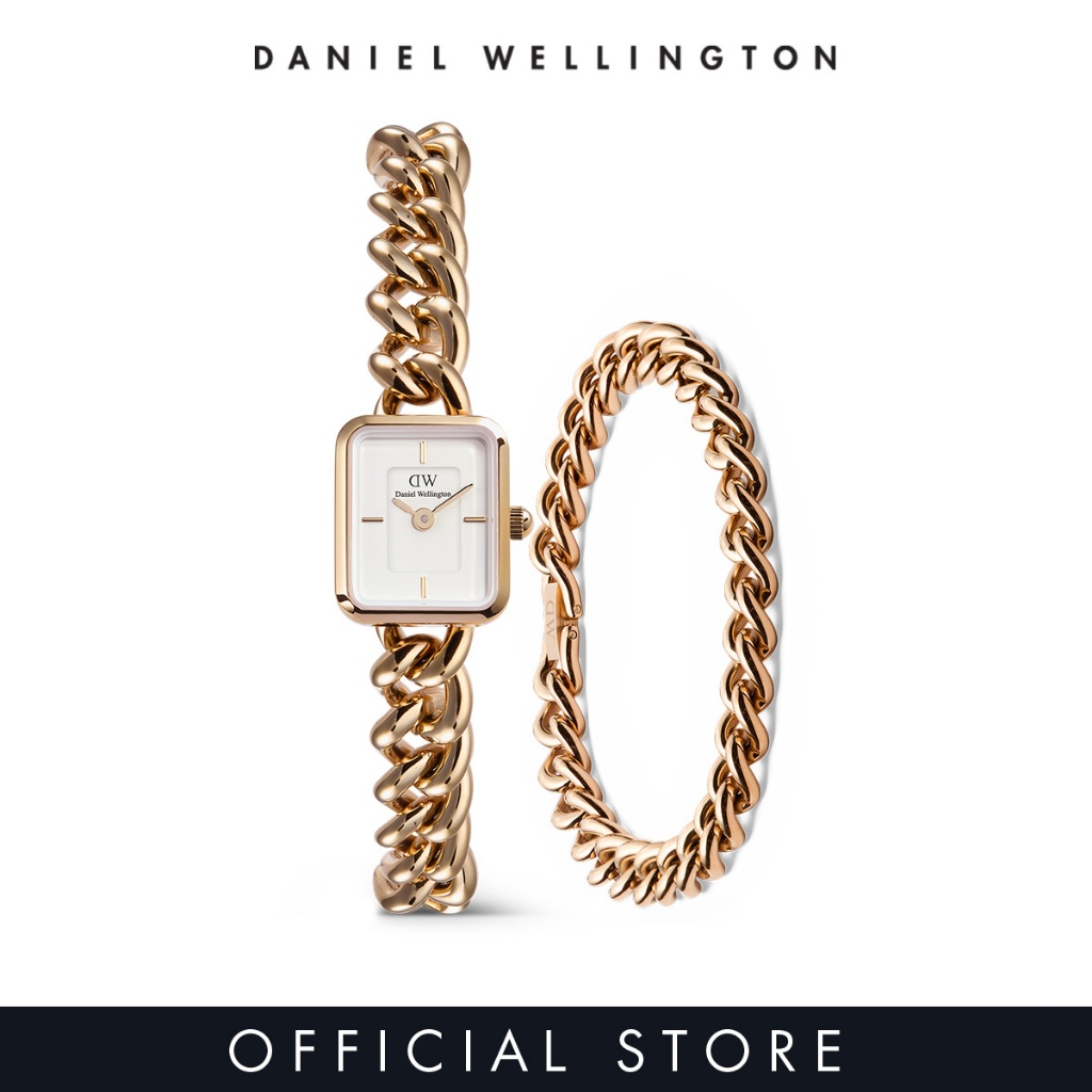 Daniel Wellington Gift Set - Jolie Chain Watch Rose Gold + Chain Bracelet Rose Gold - Watch + Bracelet Set - Gift for Women Birthday Annivesary
