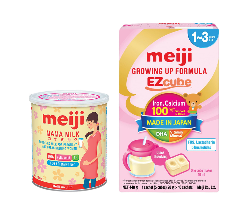 Combo Sữa Meiji Mama Milk 350g và Sữa dạng thanh Meiji Growing Up Formula