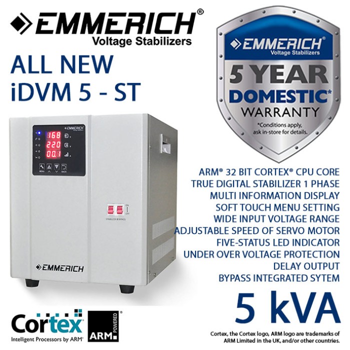 PROMO- STABILIZER EMMERICH ALL NEW IDVM 5-ST - 5000 VA / 5 KVA Harga 9,996,000 rupiah*Gratis Ongkir