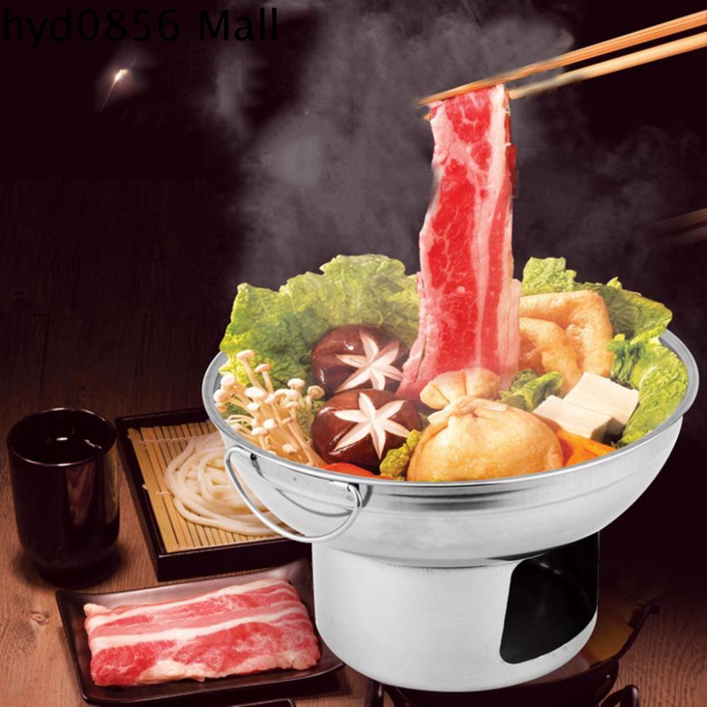 HYD0856 Có Cốc Cồn Nồi Cồn Di động Thép không gỉ Nồi dã ngoại Nồi lẩu Nồi nấu ăn mini Hộp hâm nóng thức ăn