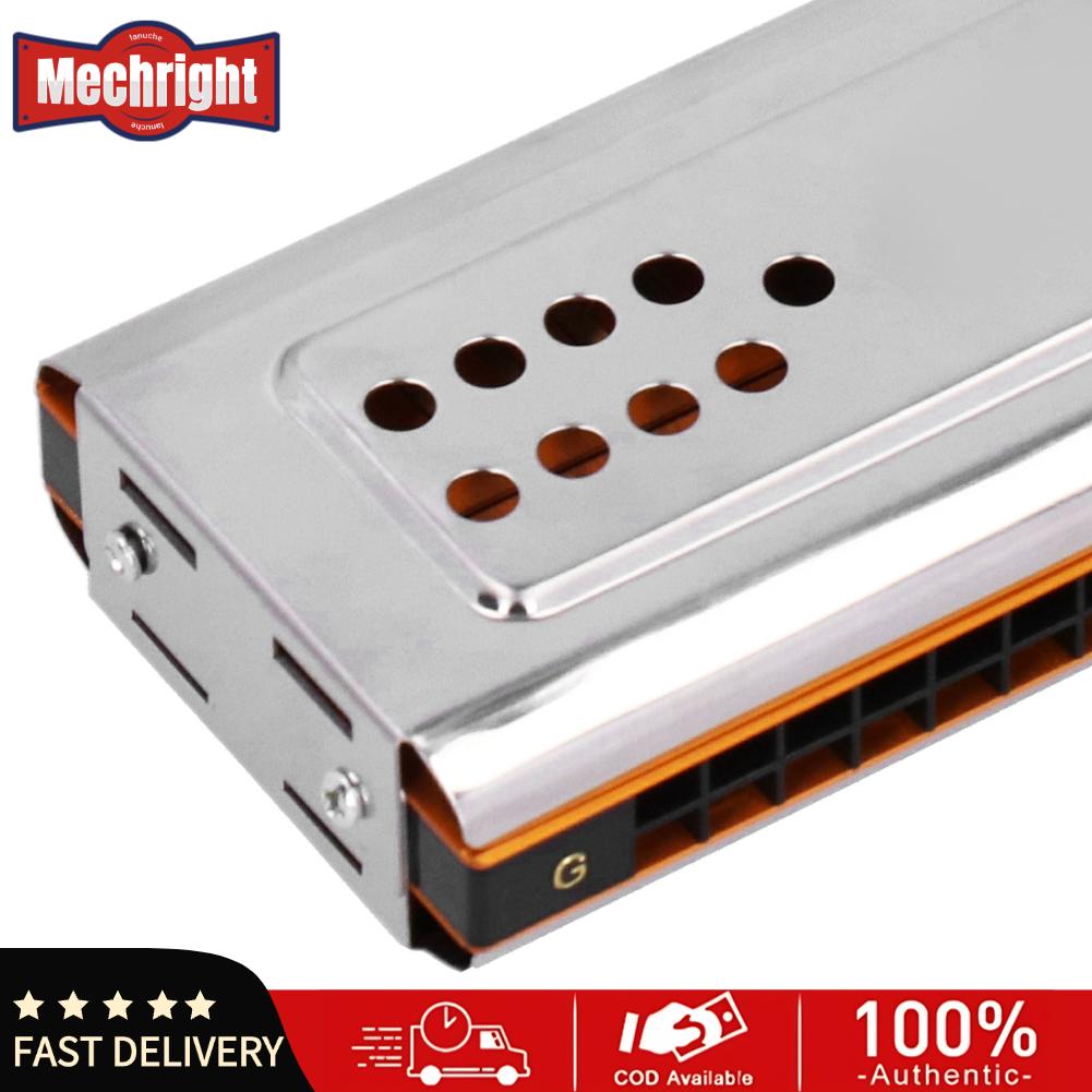 Mechright Harmonica 24 lỗ Harmonica Tremolo Đôi hàng lỗ âm thanh C và G Key Harmonica dành cho người mới bắt đầu Trẻ em Người lớn Học tập âm nhạc Thực hành Giải trí