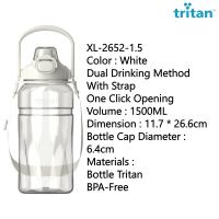Cille 1.5/2.0L Water Bottle Tritan BPA-Free Plastic Water Bottle Straw Botol Air Plastik XL-2344/2345/2652
