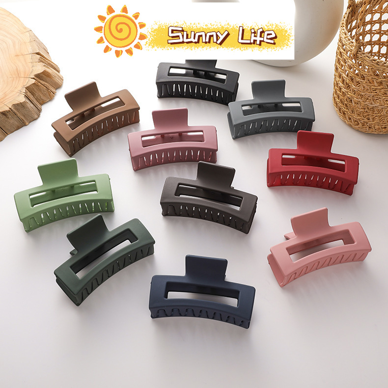 【Sunny Life】Korean Version Of Ins Large Clip Simple Wild Sweet Girl Bright Color Hairpin Temperament Plate Hair Accessories