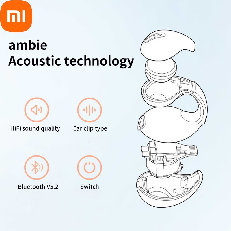 Xiaomi Sound Earcuffs Trådlösa Bluetooth-hörlurar Örhänge TWS Ear Hook Hörlurar Vattentäta sporthörlurar Headset med mikrofon_voghion.com