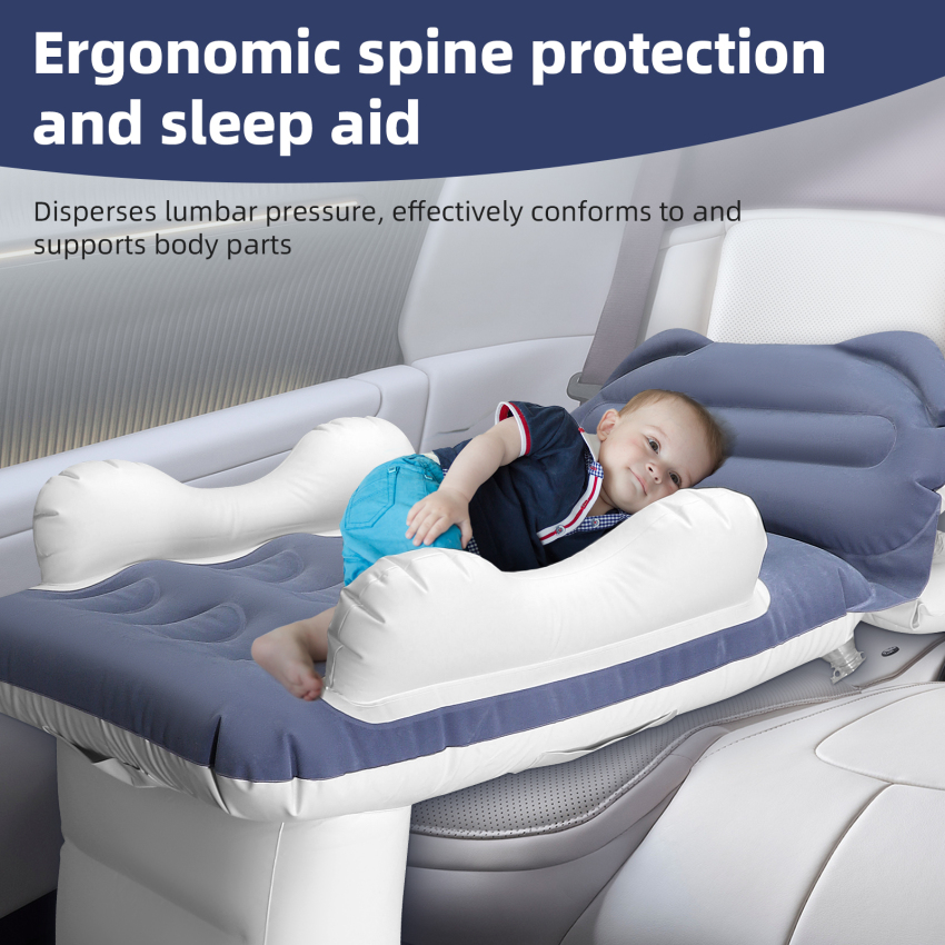 Inflatable Toddler Airplane BedBlow Up Kids Travel BedAirplane Seat Extender For KidsInflatable Baby Mattress Airplane With Sides Safety Belt Manual Pump