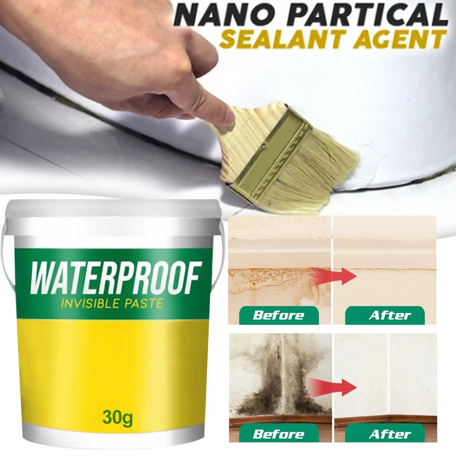 【Fast and Free Delivery】 Invisible With Brush Transparent Glue Exterior Wall Bathroom Toilet Floor Tile Paste Hardware Sealant Wall Repair Kit