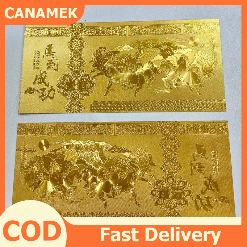 CANAMEK Năm 2026 của ngựa may mắn quyến rũ thẻ lá kỷ niệm tiền giấy ví túi quyến rũ cho Quà Tặng Lễ hội trang trí nhà