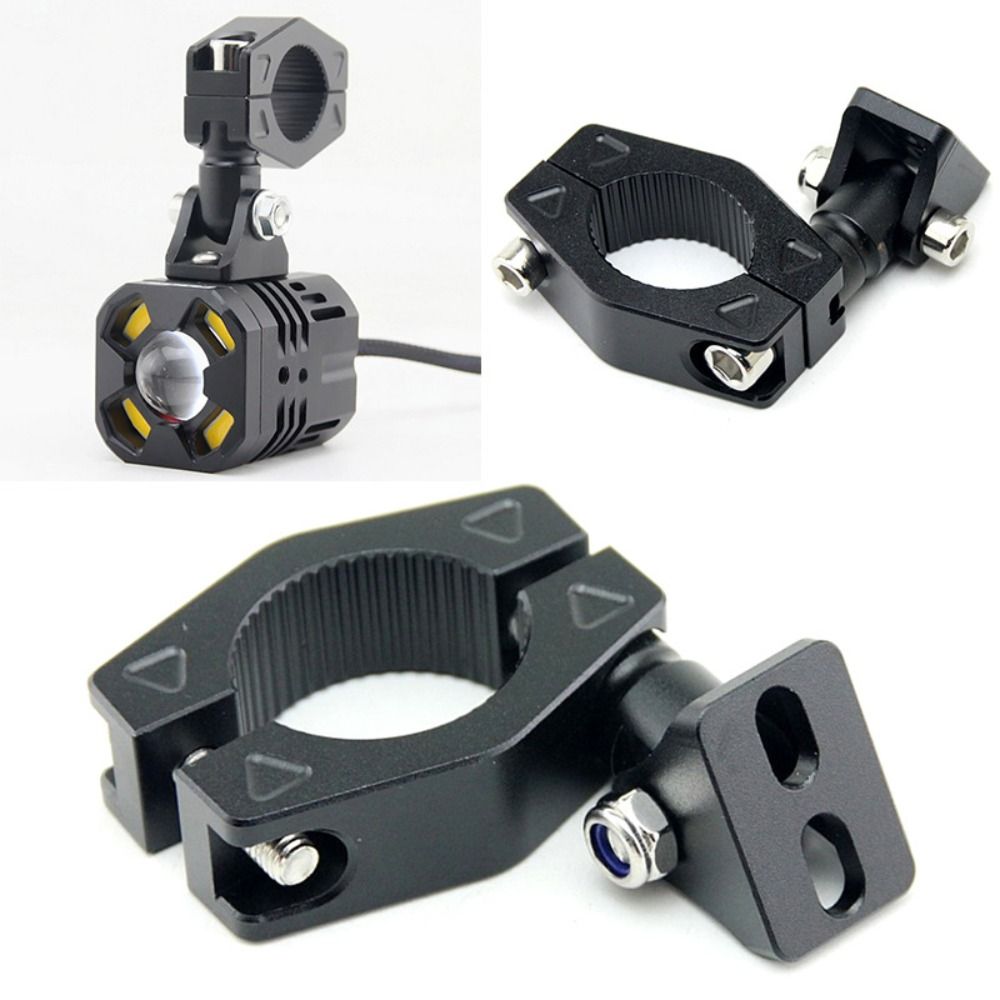 UHIUCU Hợp kim nhôm Khung đèn chiếu sáng xe máy Đen 20mm-33mm Chân đèn xe máy Bền Giá đỡ cố định Phụ kiện xe máy