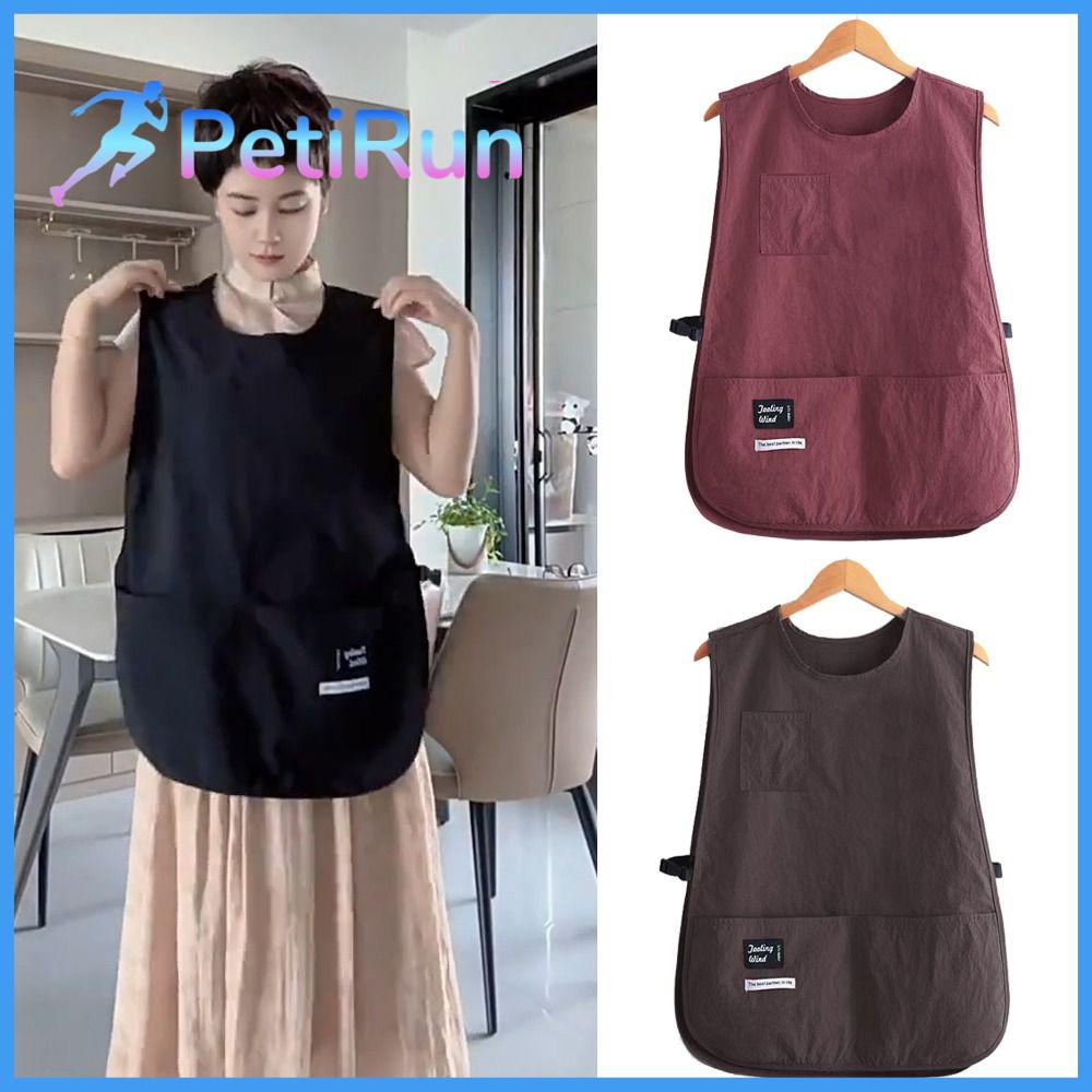 PETIRUN Không thấm nước Tạp Dề Chống vết bẩn Kiểu áo vest ni lông Thoáng khí Tạp dề nhà bếp Đơn giản Đa năng Đồng phục quán cà phê Bởi cooks Chef và servers