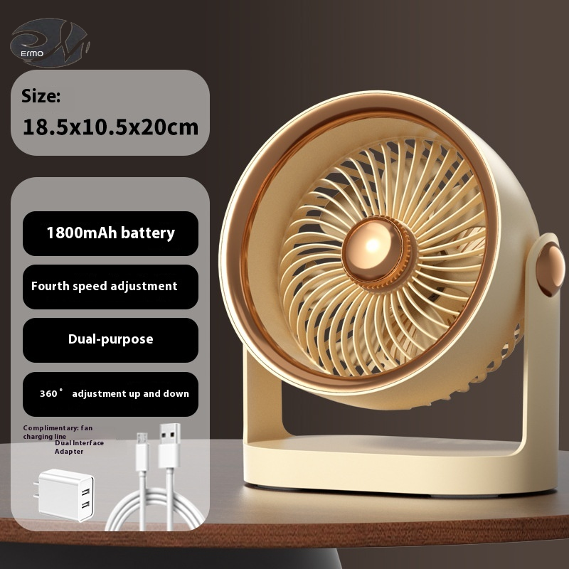 ERMO Portable USB Turbo Air Circulator Fan with Remote Control and Charging ราคา 404 บาท*ส่งฟรี