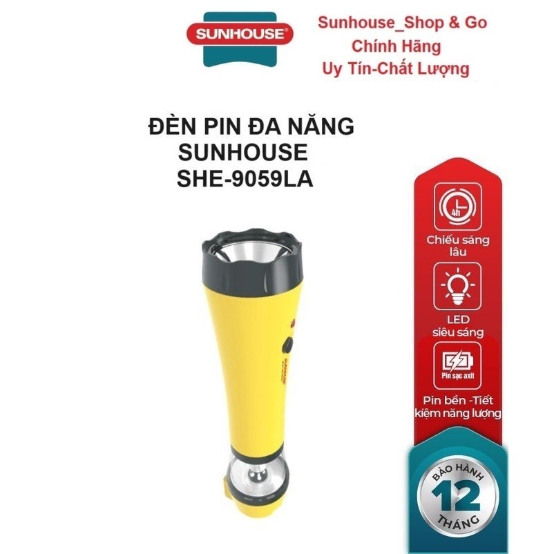 Đèn pin đa năng SUNHOUSE 3L SHE-9059LA - Màu vàng